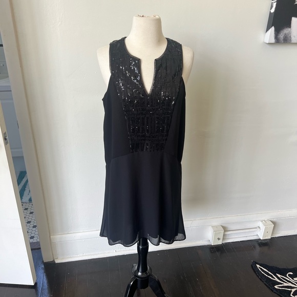 NWOT BCBG Black Sequin Mini Dress - Picture 2 of 9